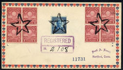 US Illinois, Monmouth 637, 652 Fancy Cancel Cover, Star