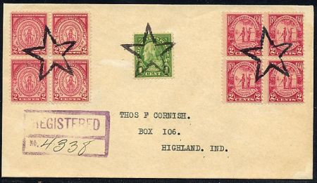 US Illinois, Monmouth 682, 683 Fancy Cancel Cover, Star