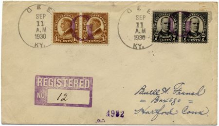 US Kentucky, Gee 639 Fancy Cancel Cover