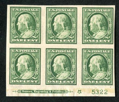 US 383 Washington / Franklin F - VF LH Plate Block