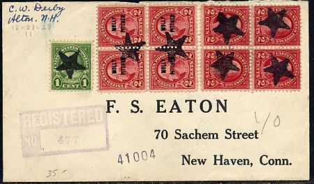 US New Hampshire, Alton 632, 634, 646 fancy cancel Cover, Star