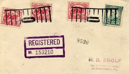 US New Jersey, Hoboken 622, 629 Fancy Cancel Cover, Picket Fence