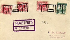 US New Jersey, Hoboken 622, 629 Fancy Cancel Cover, Picket Fence