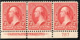 US 267 Bureau and Regular Issues VF + H Plate # Imprint Strip of 3 cv $22.50