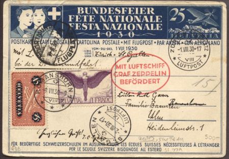 Switzerland 1930 Dortmund Flight S.77A