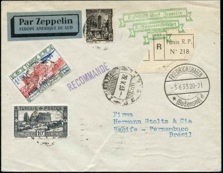 Tunisia 1933 2nd South American Flight