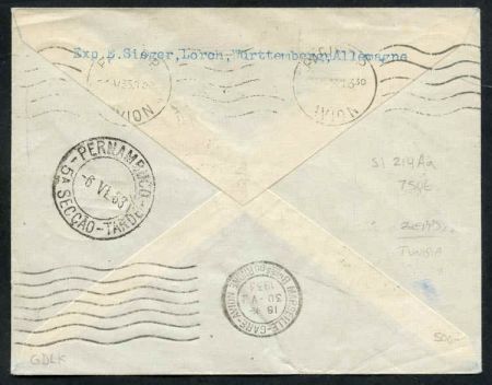 Tunisia 1933 2nd South American Flight