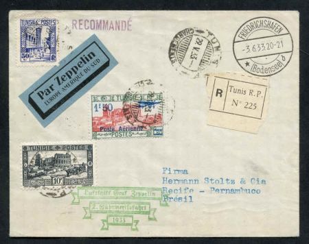 Tunisia 1933 2nd South American Flight