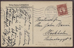 Sweden 1919 "Bodensee" Card on board, with Certificate