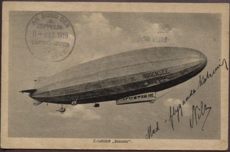 Sweden 1919 "Bodensee" Card on board, with Certificate