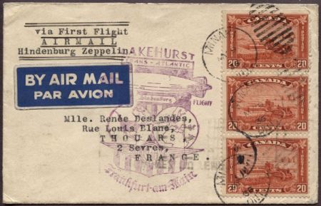 Canada 1936 Hindenburg Flight to France S.409G