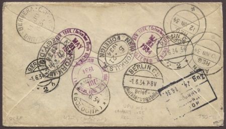 US 1934 Catapult 557, 698 Bremen to Berlin then Aden