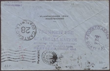 Germany 1934 Europa Catapult to Guatemala