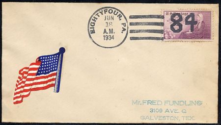 US Pennsylvania, Eightyfour 737 Fancy Cancel Cover