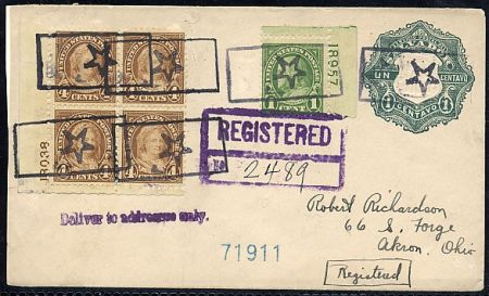 US Pennsylvania, Corry 632, 636 + Mexico Fancy Cancel Cover, Star