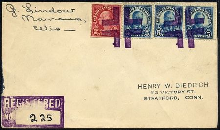 US Wisconsin, Manawa 634, 637 Fancy Cancel Cover, Crossroads