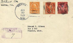 US Wisconsin, Medina 638,641, 655 Fancy Cancel Cover, Negative M" in Circle