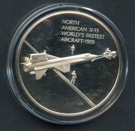 Space Achievement Silver Medal North America X-15, the Worlds Fastest Aircraft