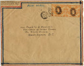 US 1935 C19 block of 4 on Airmail Cover to F. D. Roosevelt