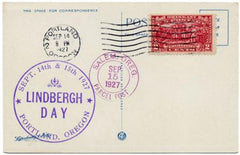 US 1927 Lindbergh Day PPC, 644 Columbia Gorge