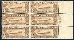 US C14 VF/NH Side Plate Block Exceptionally Fresh