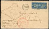 US 1930 C15 FDC VF stamp on flown First Day on lightly toned cover with handwritten cachet, 1/4 tear at left