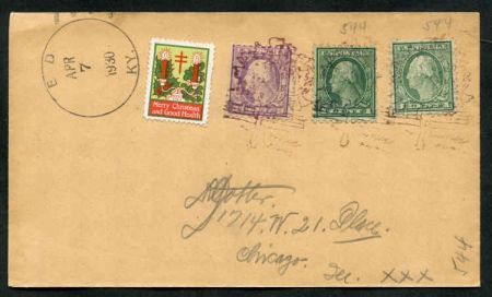 US Kentucky, Ed 489, 543 Fancy Cancel Cover, Tree
