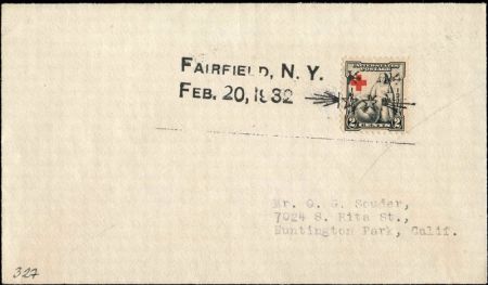 US New York, Fairfield 702 Fancy Cancel Cover, Stars