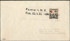US New York, Fairfield 702 Fancy Cancel Cover, Stars