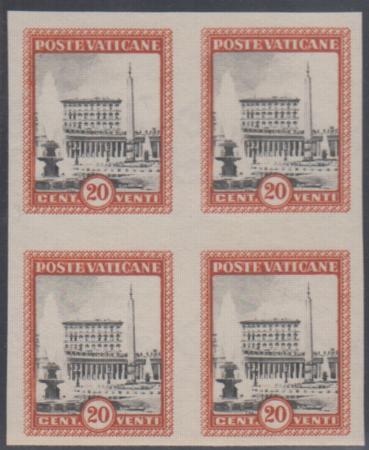 Vatican 22 Error VF Imperf pane ungummed as issued of 4