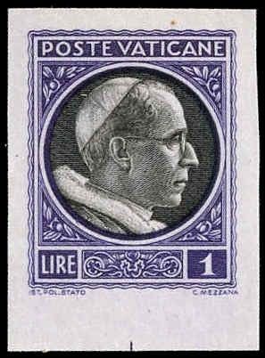 Vatican 72 - 76 Error VF Imperf Proofs, ungummed as issued