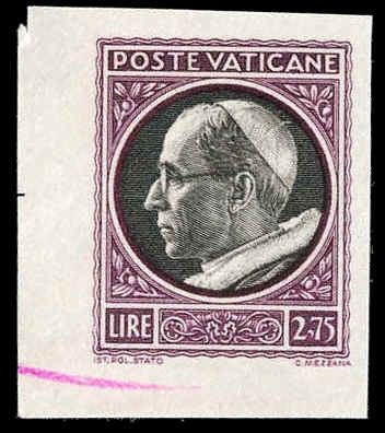 Vatican 72 - 76 Error VF Imperf Proofs, ungummed as issued
