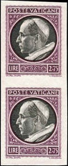 Vatican 72 - 76 Error Pairs VF Imperf Proofs, No Gum as Issued