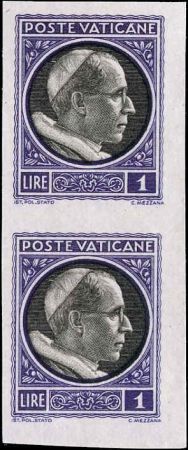 Vatican 72 - 76 Error Pairs VF Imperf Proofs, No Gum as Issued
