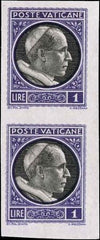 Vatican 72 - 76 Error Pairs VF Imperf Proofs, No Gum as Issued