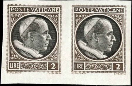 Vatican 72 - 76 Error Pairs VF Imperf Proofs, No Gum as Issued