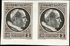 Vatican 72 - 76 Error Pairs VF Imperf Proofs, No Gum as Issued