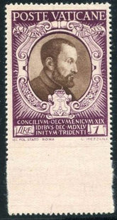Vatican 114 Error F - VF NH Imperf bottom margin and bottom perf from top pane