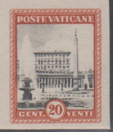 Vatican 22 Error VF Imperf Pane ungummed single