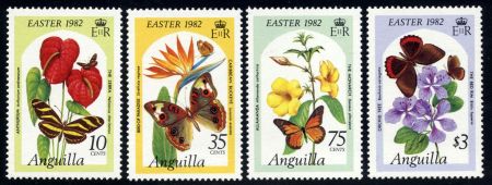 Anguilla 480 - 483 NH Butterfly set of4
