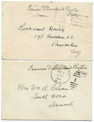 Autographs Frances F. Cleveland 2 Free Frank Covers, NH History