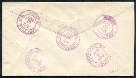 US Indiana, Lakeville 561, 638, U429 Fancy Cancel Cover"Lakeville,Ind"