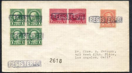 US Indiana, Mishawaka 552, 561, 681 Fancy Cancel Cover, "Registered"