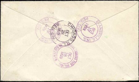 US Indiana, Evansville 554, 561, 638 Fancy Cancel Cover, "Cancelled"
