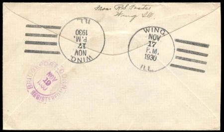 US Illinois, Wing 554, 555 Fancy Cancel Cover