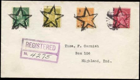 US Illinois, Monmouth 552, 554, 560, 638 Fancy Cancel Cover, Star