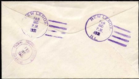 US Illinois, New Lenox 563, 638 Fancy Cancel Cover, "NL"