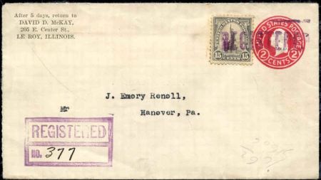 US Illinois, Le Roy 566, U429 Fancy Cancel Cover