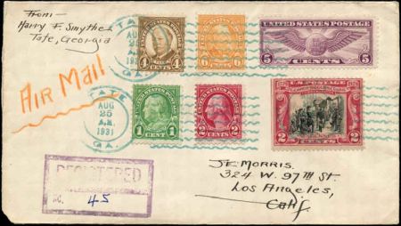 US Georgia, Tate 552, 554, 638, 651, 685, C15 Fancy Cancel Cover