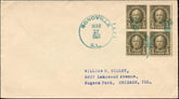 US Illinois, Bondville 551 Fancy Cancel Cover, St. Patrick's Day, Clover